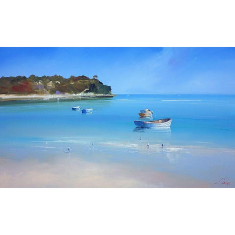 Low Tide Sorrento Gold Ornate Wood Framed Art Print with Double Matting by Penny, Craig Trewin