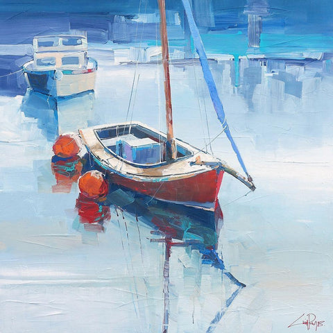 On the Creek Black Modern Wood Framed Art Print by Penny, Craig Trewin