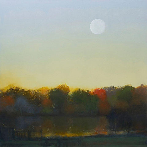 Moonrise-Footbridge at White Rock White Modern Wood Framed Art Print by Pannell, Cap