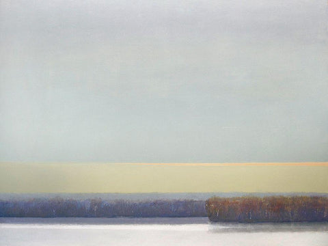 Winter Afternoon White Rock No. 2 White Modern Wood Framed Art Print with Double Matting by Pannell, Cap