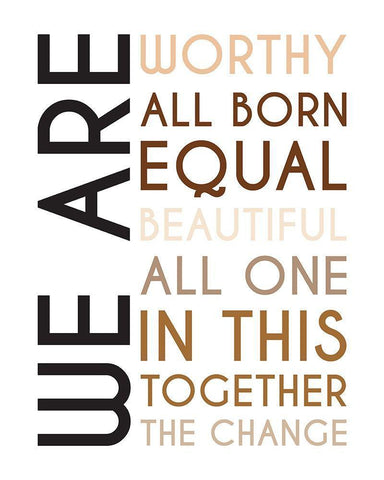 All Born Equal Black Ornate Wood Framed Art Print with Double Matting by Proctor, Tenisha