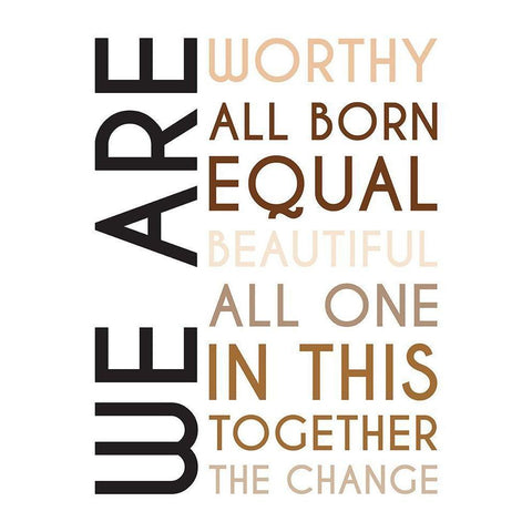 All Born Equal Black Modern Wood Framed Art Print with Double Matting by Proctor, Tenisha