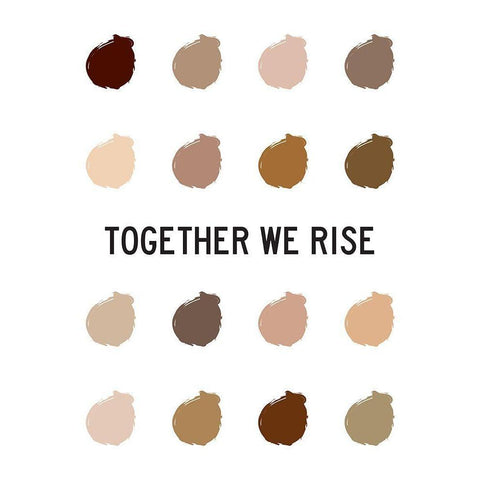 Together We Rise White Modern Wood Framed Art Print by Proctor, Tenisha