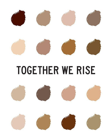 Together We Rise White Modern Wood Framed Art Print with Double Matting by Proctor, Tenisha