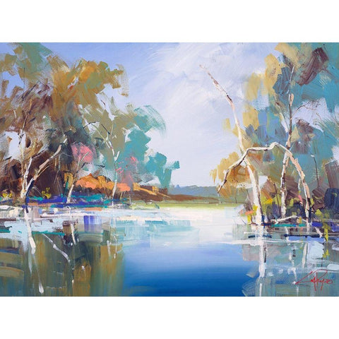 The Renmark Creek Gold Ornate Wood Framed Art Print with Double Matting by Penny, Craig Trewin