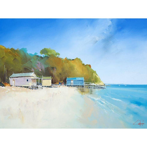 Walk on Shelly Beach Gold Ornate Wood Framed Art Print with Double Matting by Penny, Craig Trewin