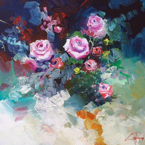 Roses White Modern Wood Framed Art Print by Penny, Craig Trewin