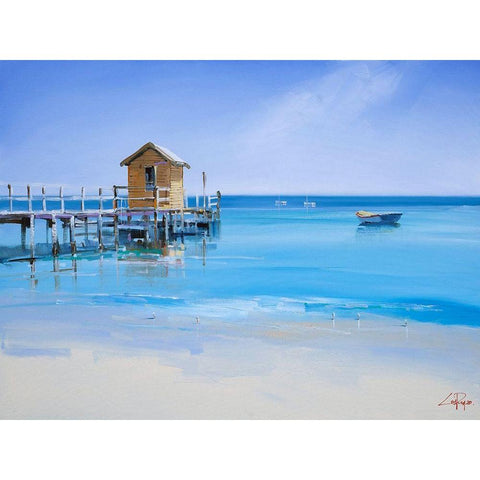 The Yellow Shed Black Modern Wood Framed Art Print by Penny, Craig Trewin