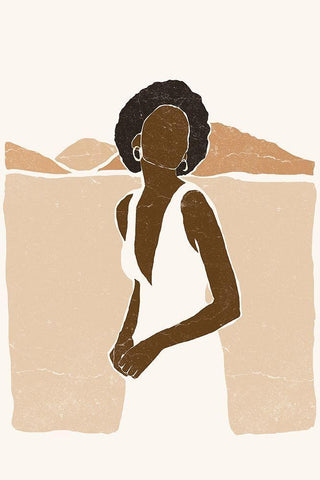 Boho Landscape II Black Ornate Wood Framed Art Print with Double Matting by Pont, Yuyu