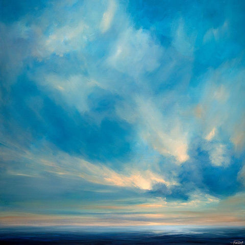 Ocean Blues Black Modern Wood Framed Art Print by Parent, Joanne