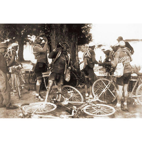 Drinkers Black Modern Wood Framed Art Print with Double Matting by E Sports Presse