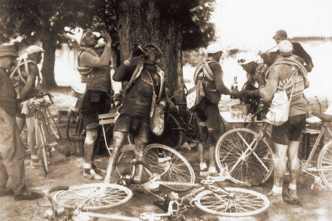 Drinkers Black Ornate Wood Framed Art Print with Double Matting by E Sports Presse