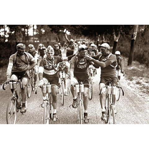 Smokers Gold Ornate Wood Framed Art Print with Double Matting by E Sports Presse