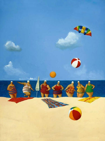 My Seven Aunts White Modern Wood Framed Art Print with Double Matting by Paraskevas, Michael