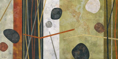 Sticks and Stones III White Modern Wood Framed Art Print with Double Matting by Porter, Glenys