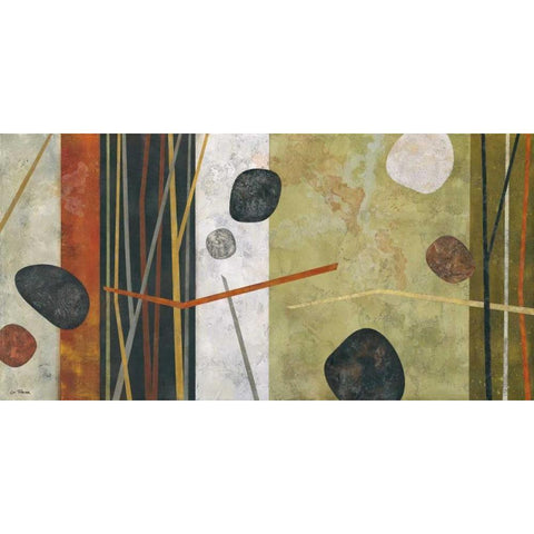 Sticks and Stones III Black Modern Wood Framed Art Print with Double Matting by Porter, Glenys