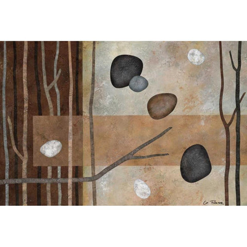 Sticks and Stones IV Gold Ornate Wood Framed Art Print with Double Matting by Porter, Glenys