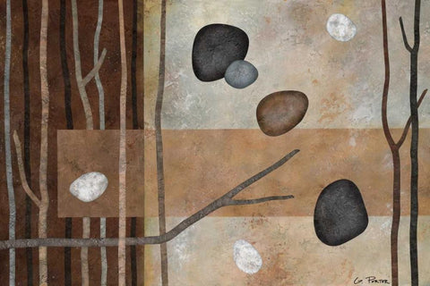 Sticks and Stones IV White Modern Wood Framed Art Print with Double Matting by Porter, Glenys
