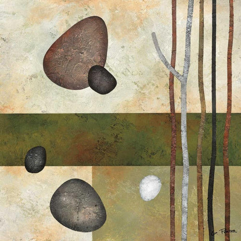 Sticks and Stones VI White Modern Wood Framed Art Print by Porter, Glenys