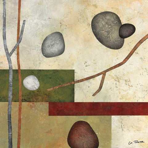 Sticks and Stones VII White Modern Wood Framed Art Print by Porter, Glenys