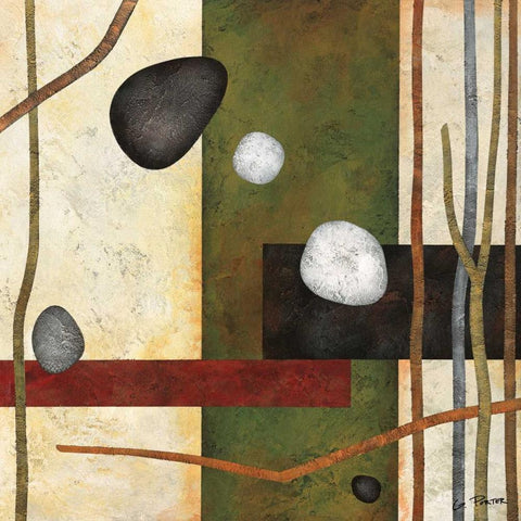 Sticks and Stones VIII Black Modern Wood Framed Art Print by Porter, Glenys