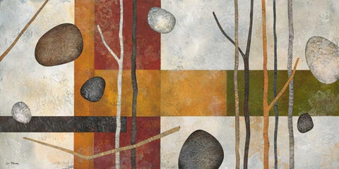Sticks and Stones IX Black Ornate Wood Framed Art Print with Double Matting by Porter, Glenys