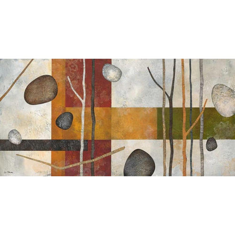 Sticks and Stones IX Black Modern Wood Framed Art Print by Porter, Glenys
