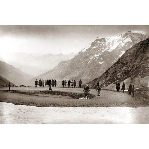 Snow on the Galibier, 1924 Black Modern Wood Framed Art Print with Double Matting by E Sports Presse