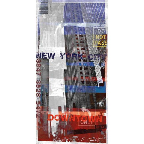 New York Sky II Black Modern Wood Framed Art Print with Double Matting by Pfrommer, Sven