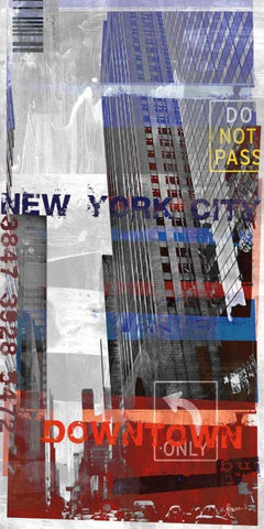 New York Sky II White Modern Wood Framed Art Print with Double Matting by Pfrommer, Sven