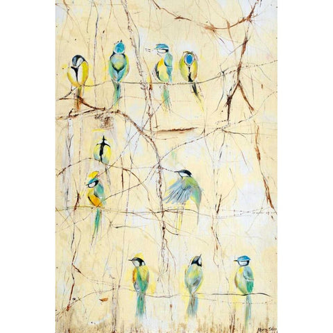 Serenity White Modern Wood Framed Art Print by Parenteau, Maria Teles