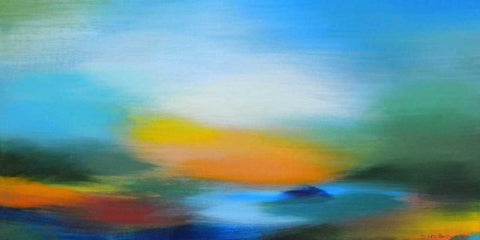 A Time to Revisit White Modern Wood Framed Art Print with Double Matting by Posillico, Leo