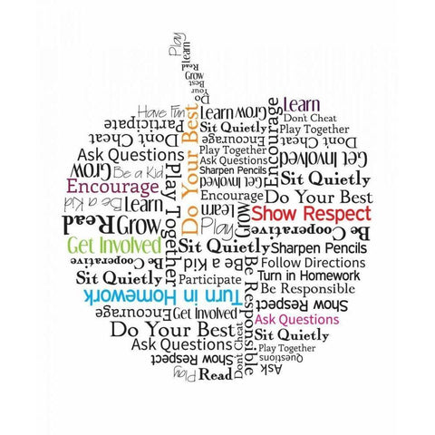 Apple Etiquette  Black Modern Wood Framed Art Print with Double Matting by Proctor, Tenisha