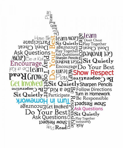 Apple Etiquette  White Modern Wood Framed Art Print with Double Matting by Proctor, Tenisha