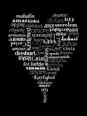 Translation of Love Black Ornate Wood Framed Art Print with Double Matting by Proctor, Tenisha