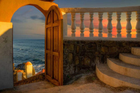 Temptation Black Ornate Wood Framed Art Print with Double Matting by Patch, Dan