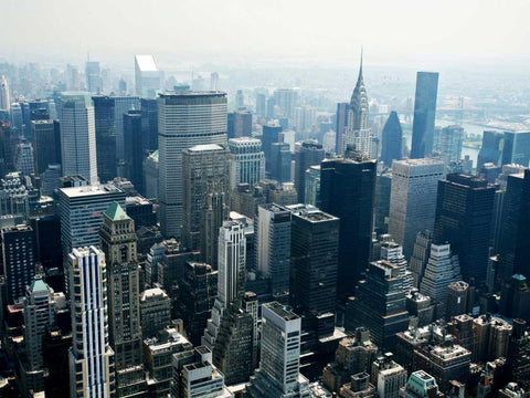 Manhattan Black Ornate Wood Framed Art Print with Double Matting by PhotoINC Studio