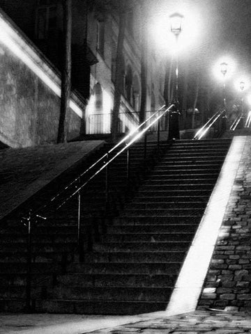 Montmartre Black Ornate Wood Framed Art Print with Double Matting by PhotoINC Studio