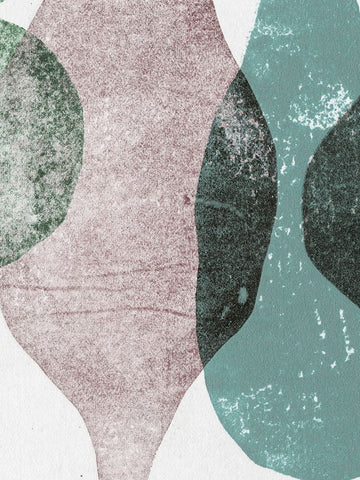 Vases 2 Teal White Modern Wood Framed Art Print with Double Matting by Folcarelli, Pernille