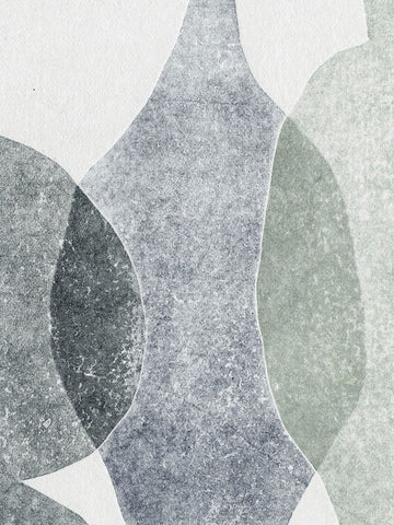 Vases 3 Pastel Green White Modern Wood Framed Art Print with Double Matting by Folcarelli, Pernille