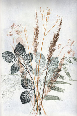 Bouquet 2 Natural Black Modern Wood Framed Art Print by Folcarelli, Pernille