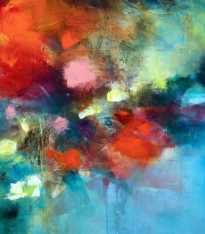 Behind The Flowers Black Ornate Wood Framed Art Print with Double Matting by Quinzin, Marianne