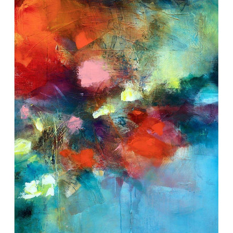 Behind The Flowers Black Modern Wood Framed Art Print by Quinzin, Marianne