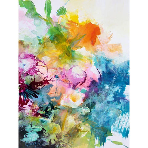 Bloom No. 1 Black Modern Wood Framed Art Print by Quinzin, Marianne