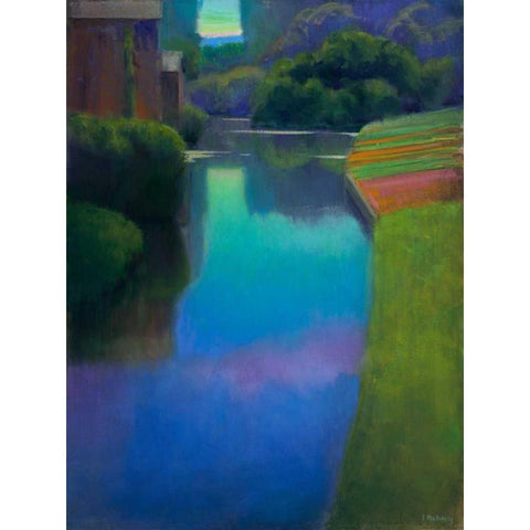 Dusk at Contevoir  White Modern Wood Framed Art Print by Roberts, Ian