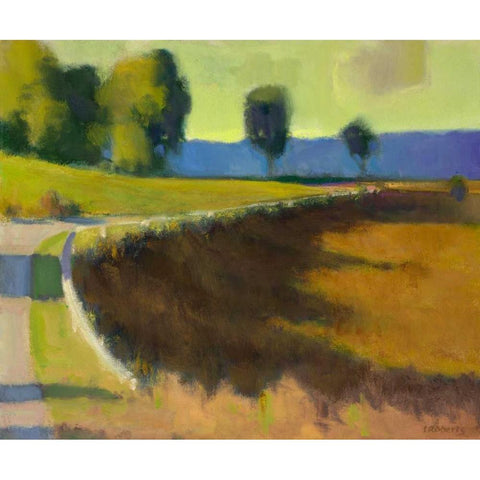 Late Afternoon at The Pyrenees Gold Ornate Wood Framed Art Print with Double Matting by Roberts, Ian