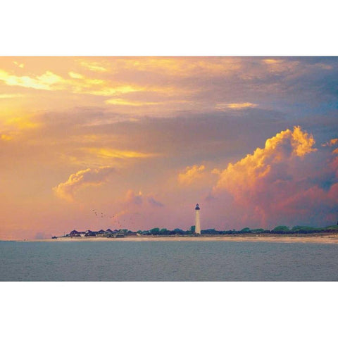 Cape May, New Jersey Gold Ornate Wood Framed Art Print with Double Matting by Rivera, John