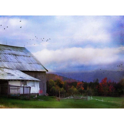 Vermont Afternoon Black Modern Wood Framed Art Print by Rivera, John