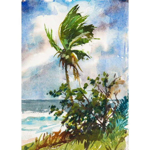 Ocean Breeze White Modern Wood Framed Art Print by Rodgers, Richard A.