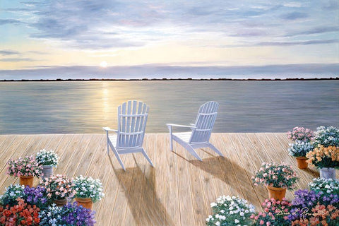 Among Friends White Modern Wood Framed Art Print with Double Matting by Romanello, Diane